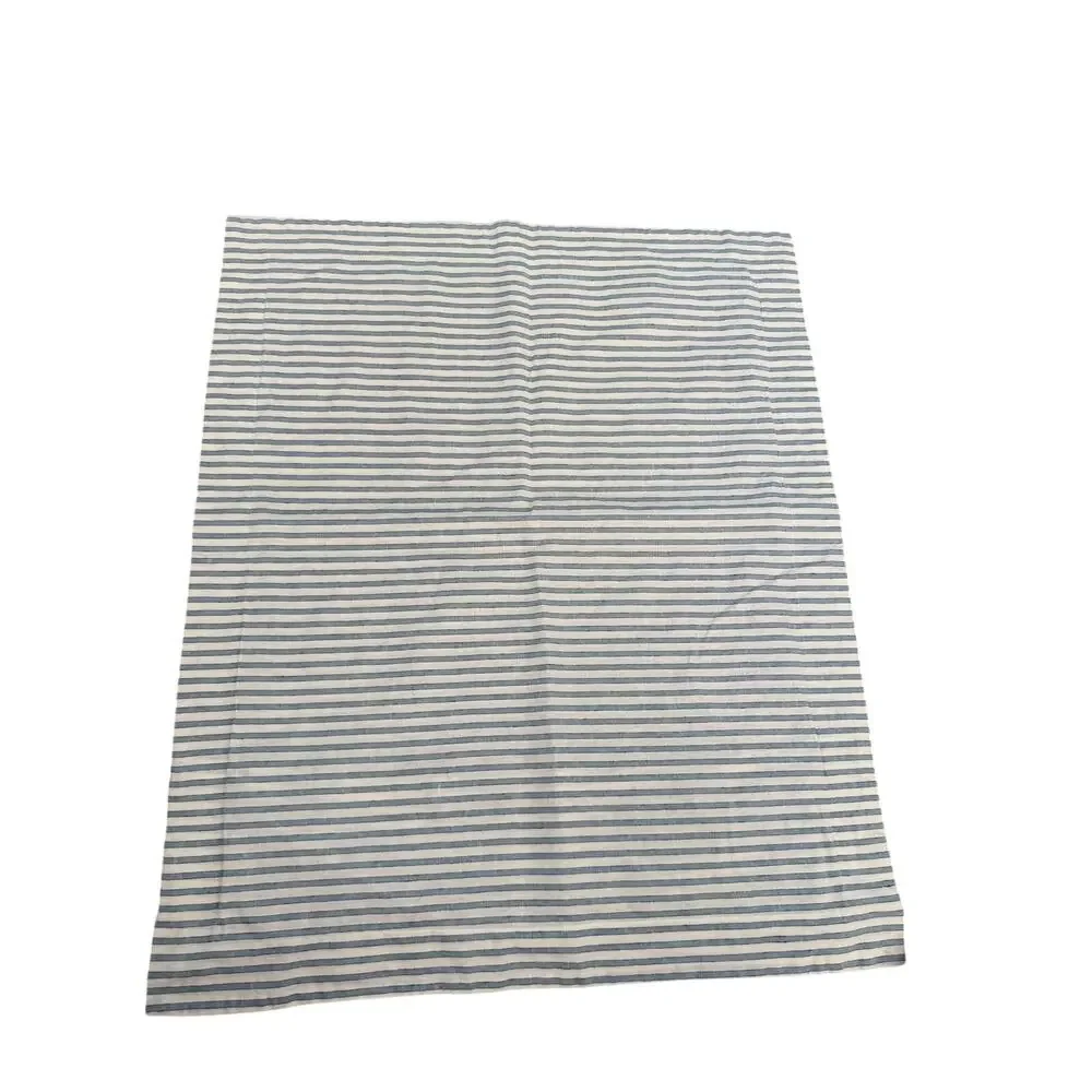 Pottery Barn Pillow Sham Blue White Cotton Striped Rectangular Home Decoration